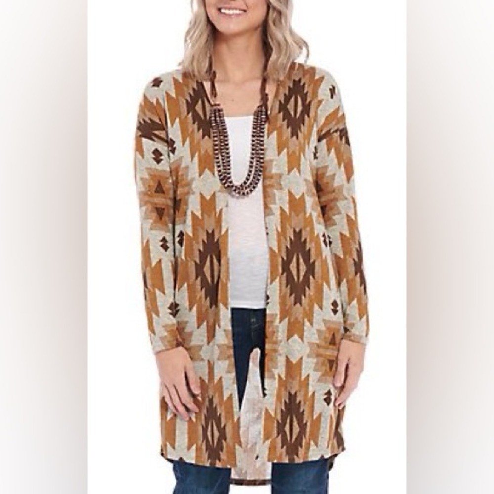 Moa Moa Women's Tan Aztec Cardigan